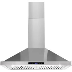 30/36 Inch Range Hood 700CFM Wall Mount Stainless Steel Touch Control 3-speed Stove Vent