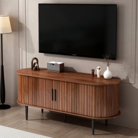 TV Stand, 47 Modern TV Console Table With Storage Compartment And Sliding Door, Gaming Entertainment Center With Cabinet For Living Room, Bedroom, Off