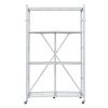 4-Tier Foldable Storage Shelf, 36W x 21D x 60 H Inch Folding Metal Rack Shelving Unit, No Assembly Organizer Shelf with 5 Wheels & 4 Hooks for Pantry