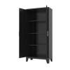 71'' 2 Shapely Doors Cabinet, Metal Storage Cabinet with Doors and Adjustable Shelves, for Bedroom, Living Room, Kitchen(Black)