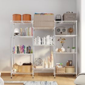 62.9''W Adjustable Storage Shelves NSF Wire Shelving Unit Multiple rows Shelving for Storage Rack Shelves for Storage Heavy Duty Garage Shelf Pantry S