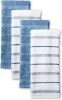 Kitchen Towel 4-Pack Set, Blue Velvet/White, 16"x26"