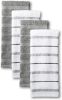 Kitchen Towel 4-Pack Set, Grey/White, 16"x26"