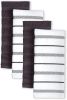 Albany Kitchen Towel 4-Pack Set, Matte Black/White, 16"x26"