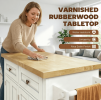 White 44 Inch Mobile Kitchen Island Table with Storage Cabinets And 2 Drawers on Wheels for Kitchen Organization