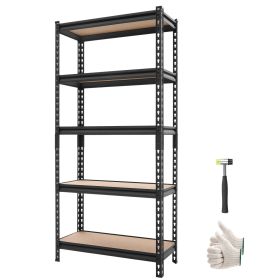 Storage Shelves, 5-Tier Adjustable, 2000 lbs Capacity, Heavy Duty Garage Storage Shelving Unit, Metal Utility Rack Shelf