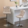 Swivel Velvet Barstools Adjusatble Seat Height from 25-33 Inch