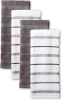 Kitchen Towel 4-Pack Set, Charcoal Grey/White, 16"x26"