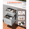 Outdoor Kitchen Drawers 13" W x 20.4" H x 20.8" D, Flush Mount Double BBQ Access Drawers with Stainless Steel Handle