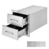 Outdoor Kitchen Drawers 14W x 14.4H x 23D Inch, Flush Mount Double BBQ Drawers Stainless Steel with Handle