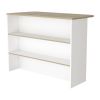 White and Light Pine 3-Tier Shelf Kitchen Island