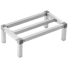 Aluminum Dunnage Rack, 24' x 14' Commercial Food Floor Rack, 8' Off the Floor, 1000 lbs Capacity Adjustable Aluminum Storage Rack