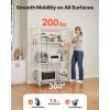 4-Tier Foldable Storage Shelf, 36W x 21D x 60 H Inch Folding Metal Rack Shelving Unit, No Assembly Organizer Shelf with 5 Wheels & 4 Hooks for Pantry