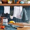 Kitchen Towel 4-Pack Set, Fog Blue/White, 16"x26"