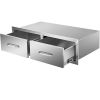 Outdoor Kitchen Drawers 30" W x 10" H x 20" D, Horizontal Double BBQ Access Drawers Stainless Steel with Handle