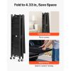 3-Tier Foldable Storage Shelf, 30W x 13D x 36H Inch Folding Metal Rack Shelving Unit, No Assembly Organizer Shelf with 5 Wheels & 4 Hooks for Pantry