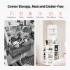 64" Tall Corner Storage Cabinet, 6 Tiers Wooden Storage Cabinet with USB Ports and Outlets & Adjustable Shelves