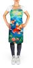 Koi Fish Apron Cooking Kitchen Server Baking Crafts Gardening for Adult Women Men, Unisex, Large, Multicolor