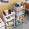 5 Tier Plastic Rolling Utility Cart for Office Living Room Kitchen Bedroom and Garage Movable Storage Rack with Simple Modern Design Multi Layer Shelv