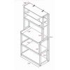 5-Tier Bakers Rack, Kitchen Storage Shelf and Microwave Stand with Coffee Bar, Particle Board Organizer for Pantry, 23.62 Inch, Brown and White