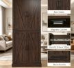 72" Tall Distressed Brown Kitchen Pantry Cabinet Farmhouse Storage with 8 Door Racks And Adjustable Shelves for Kitchen Organization