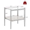 Set of 2 End Tables, Nightstand with Tempered Glass Tabletop, Compact Side Table with MDF Storage Shelf and Sturdy Iron Legs