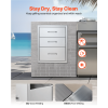 18x23 Inch Outdoor Kitchen Stainless Steel Triple Access BBQ Drawers with Chrome Handle, 18 x23 x 23 Inch