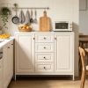 40.16'' Storage Sideboard Buffet Cabinet, Freestanding Accent Cabinet with 4 Drawers & 2 Doors, Adjustable Shelves Console Cabinet for Living Room