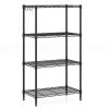 4-Tier Heavy-Duty Metal Wire Shelving, 600 lbs Total Load Capacity with Anti-Toppling Kits for Garage & Kitchen