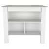 Brooklyn Kitchen Island, Three Concealed Shelves