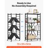 4-Tier Foldable Storage Shelf, 28W x 13D x 54H Inch Folding Metal Rack Shelving Unit, No Assembly Organizer Shelf with 5 Wheels & 4 Hooks for Pantry