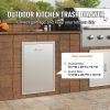 Pull Out Trash Drawer 19.7W x 26.5H Inch Outdoor Kitchen Drawers Stainless Steel with Trash Bag Ring for BBQ Island or Grill Station