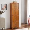 72.4" Tall Storage Cabinet Tall Storage Cabinet with 8 Doors and 4 Shelves ,Bookshelf Living Room, Kitchen, Dining Room