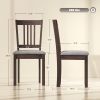 Dining Chairs Set of 2 Linen Upholstered Kitchen Chairs with Rubberwood Legs for Dining Room Living Room Espresso Gray