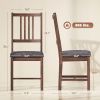 Set of 4 Dining Chairs, Upholstered Dining Room Chairs with Rubberwood Legs and Slat Backrest for Kitchen, Gray