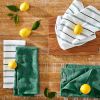 Albany Kitchen Towel 4-Pack Set, Green/White, 16"x26"