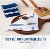 Tea Towels for Kitchen - 16 Pc Kitchen Towel Set with Silicone Oven Mitts and Pot Holders Sets, Cotton Kitchen Towels, Absorbent Dish Towels