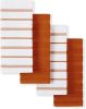 Kitchen Towel 4-Pack Set, Honey Orange/White, 16"x26"