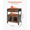 Coffee Bar Cabinet, 24 Inch Farmhouse Coffee Bar Cabinet with Storage, Movable Coffee Bar Table with Wheels & Mesh Door