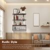 Multifunctional 2 in 1 Floating Shelves with Storage Basket, 66Lbs Capacity Floating Shelves with Storage Basket