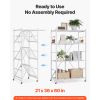 4-Tier Foldable Storage Shelf, 36W x 21D x 60 H Inch Folding Metal Rack Shelving Unit, No Assembly Organizer Shelf with 5 Wheels & 4 Hooks for Pantry