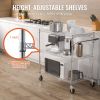 Kitchen Utility Cart, 3 Tiers, Wire Rolling Cart with 661LBS Capacity, Steel Service Cart on Wheels