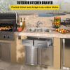 Outdoor Kitchen Drawers 30" W x 10" H x 20" D, Horizontal Double BBQ Access Drawers Stainless Steel with Handle