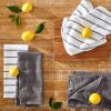 Albany Kitchen Towel 4-Pack Set, Charcoal Grey/White, 16"x26"