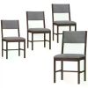Dining Chairs Set of 4, Linen Fabric Kitchen Chairs with Rubberwood Legs