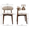 Light Camel Flannelette Upholstered Dining Chair with Walnut Solid Wood Legs, Armless Chair Set of 2 for Kitchen, Restaurant, Living, Meeting Room