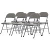 [Same Code: 31709558]6pcs Elegant Foldable Iron & PVC Chairs for Convention & Exhibition Gray