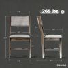 Dining Chairs Set of 4, Linen Fabric Kitchen Chairs with Rubberwood Legs