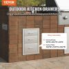 Outdoor Kitchen Drawers 14" W x 20.3" H x 23" D, Flush Mount Triple Access BBQ Drawers Stainless Steel with Handle