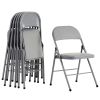 [Same Code: 31709558]6pcs Elegant Foldable Iron & PVC Chairs for Convention & Exhibition Gray